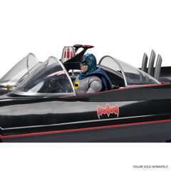 McFarlane Toys DC Multiverse Batmobile supports 7in-scale figures for authentic display.