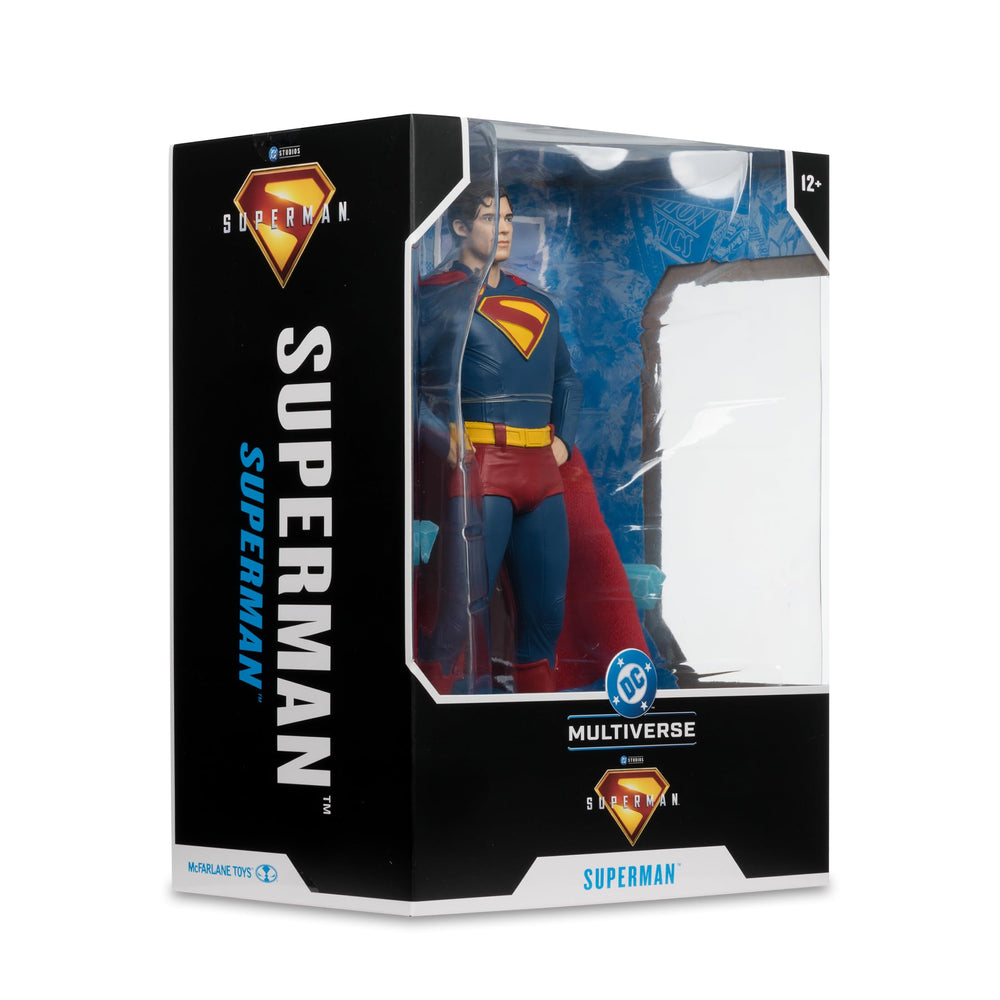 McFarlane Toys DC Superman statue packaging image, ready for shelving and gifting