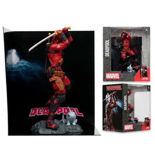 Deadpool 1:10 scale closeup highlights sculpt details