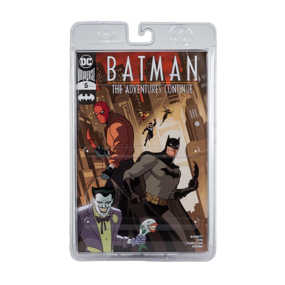 McFarlane Toys Red Hood 6in figure shown with packaging art card.