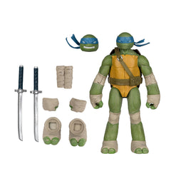 McFarlane Toys Leonardo 5in figure in dynamic pose with katana accessories for display.