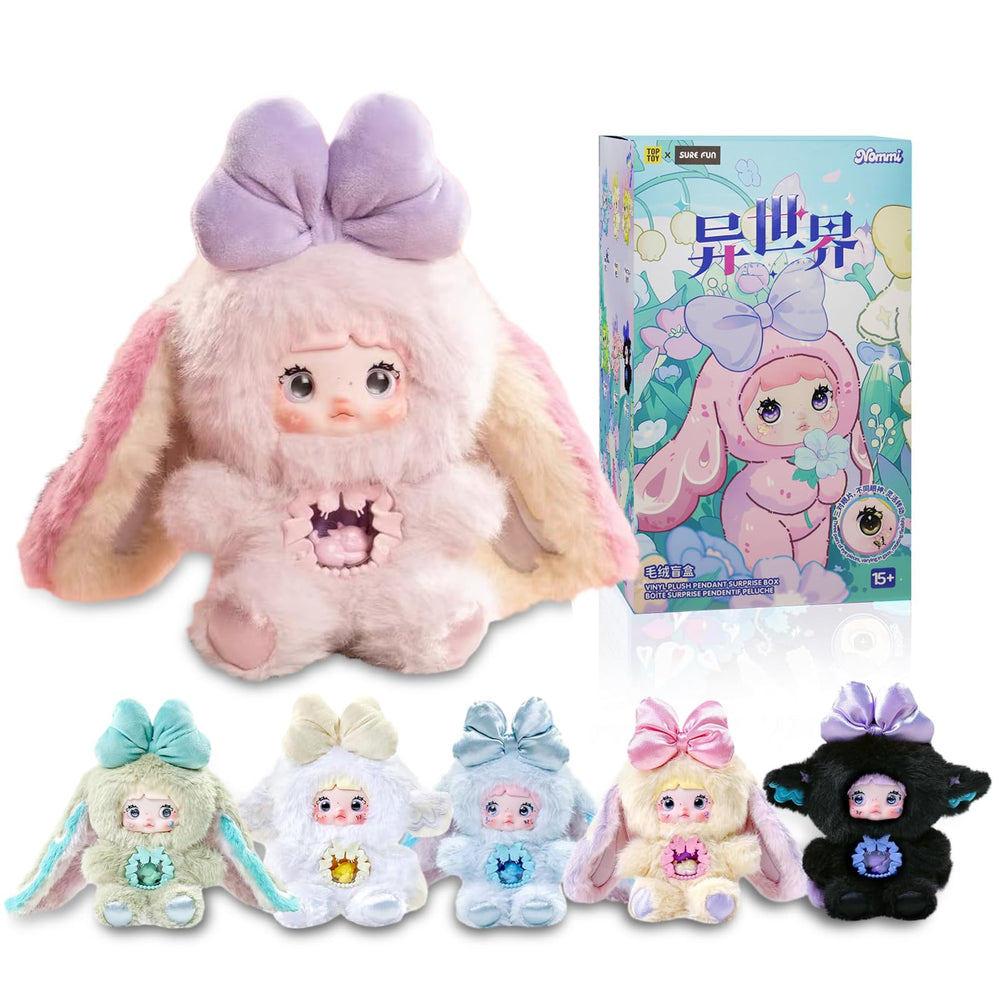 Mckkymi Nommi fantasy world plush doll with pastel fur for cozy desk decor
