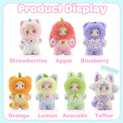 Mckkymi Nommi plush fruit doll, premium fabric and lace for collector appeal