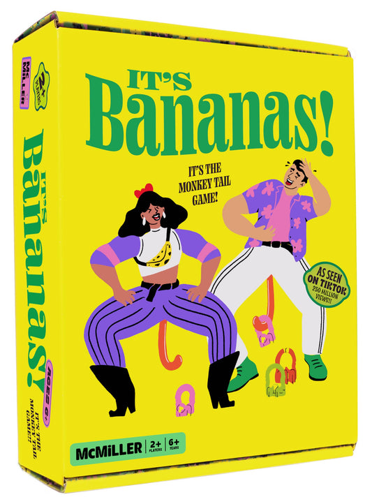 It’s Bananas game box by MCMILLER ENTERTAINMENT, ideal for family game nights.