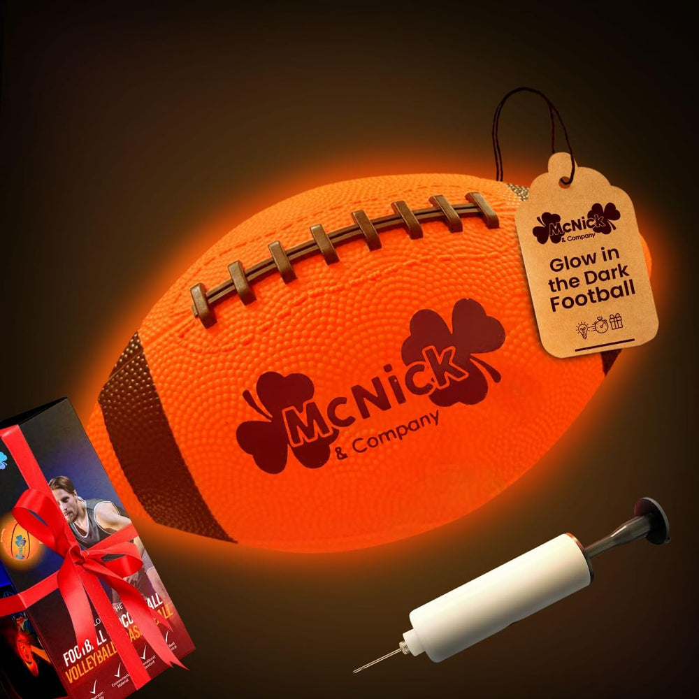 MCNICK & COMPANY Glow Football easy setup—batteries installed and ready.
