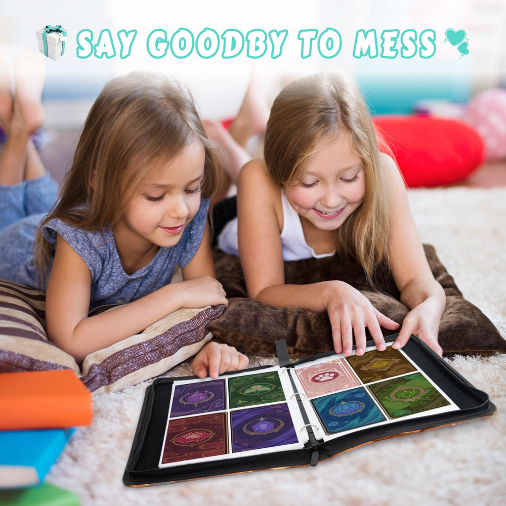 MCPESAS binder interior shows 50 pages with four pockets holds up to 400 cards