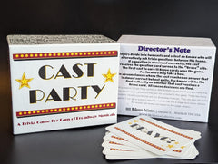 CAST Party cards highlighting show titles and characters for quick recall