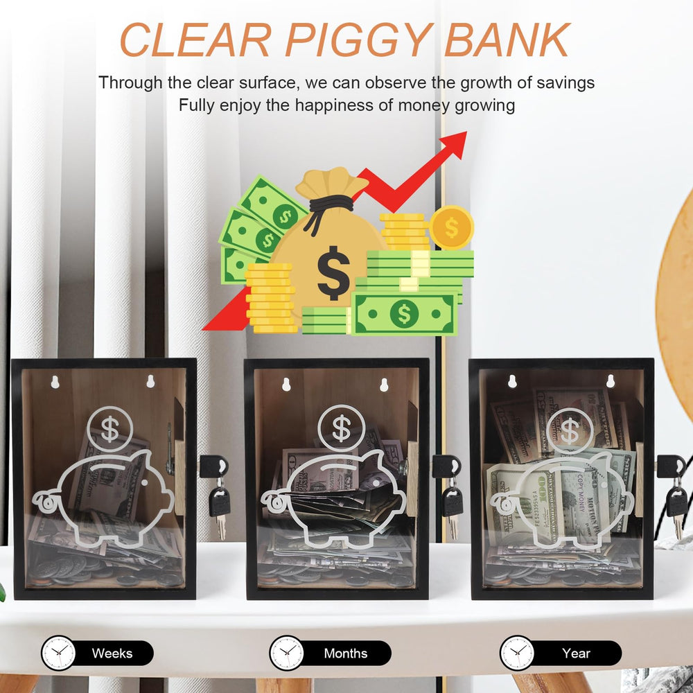 Mczxon piggy bank on desk as stylish savings companion.