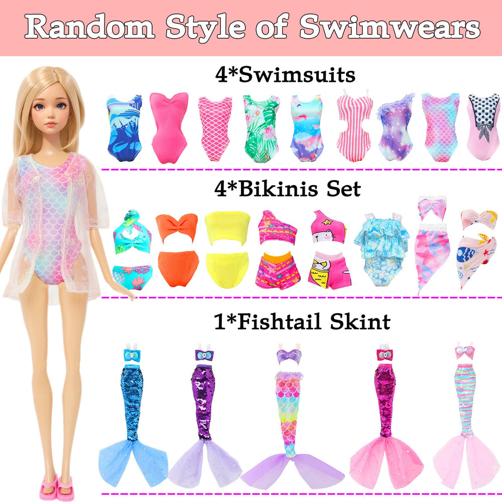 MCZQXW fishtail skirt adds playful movement to doll wardrobes.