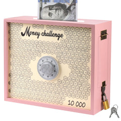 Mczxon 10000 savings box front view in pink, compact and inviting for daily use.