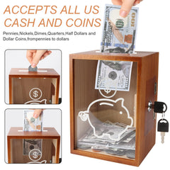 Mczxon clear piggy bank lock-keys secure, reusable access
