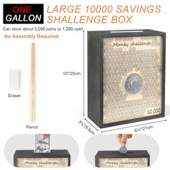 Mczxon wooden savings box open interior for coins and cash.