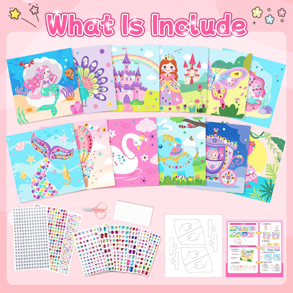 MDCGFOD Diamond Art Kit princess theme stickers for imaginative play