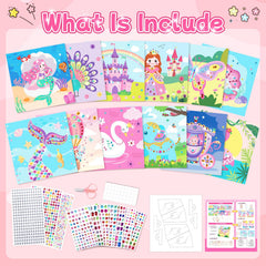 MDCGFOD Diamond Art Kit princess theme stickers for imaginative play