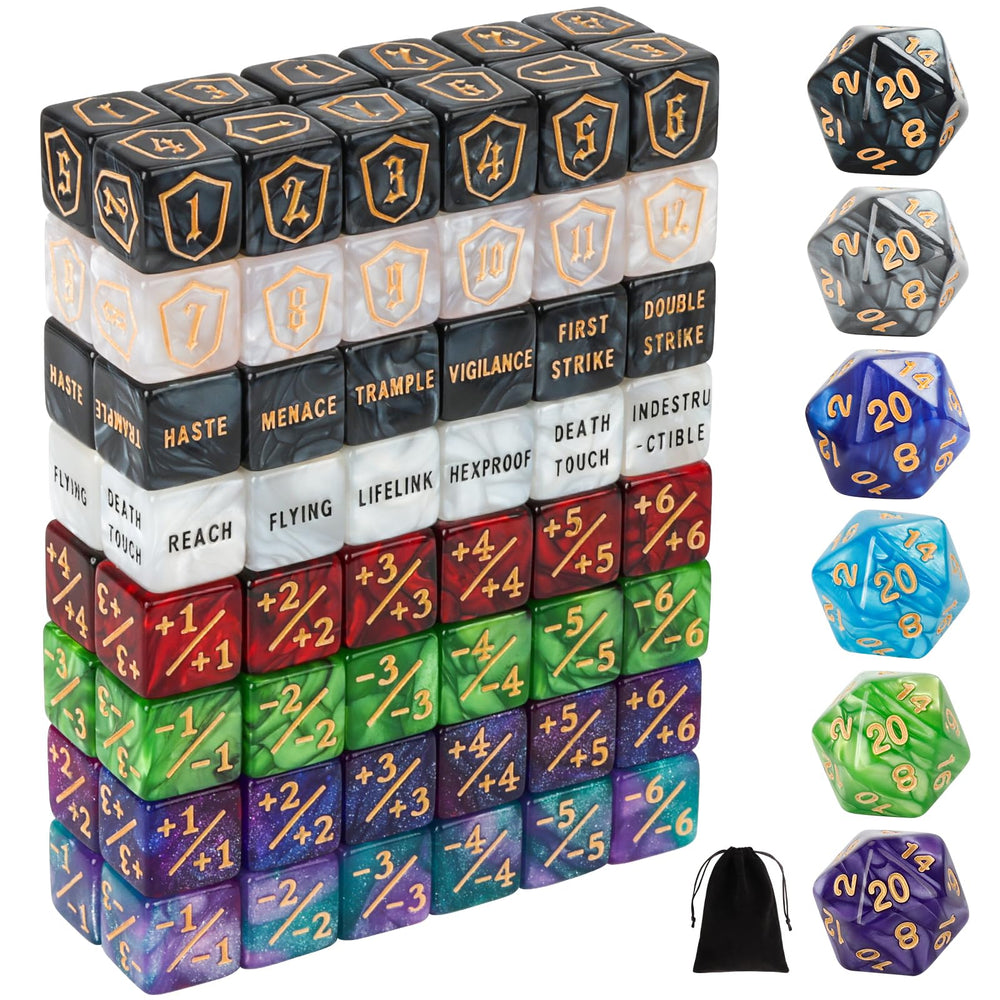 MDDSHGG shield dice counters with clear numbers for quick health and shield tracking in MTG