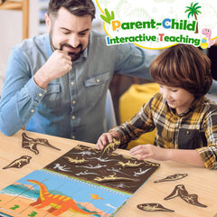 MDINGTD dinosaur busy book puzzle element invites problem-solving and logic.