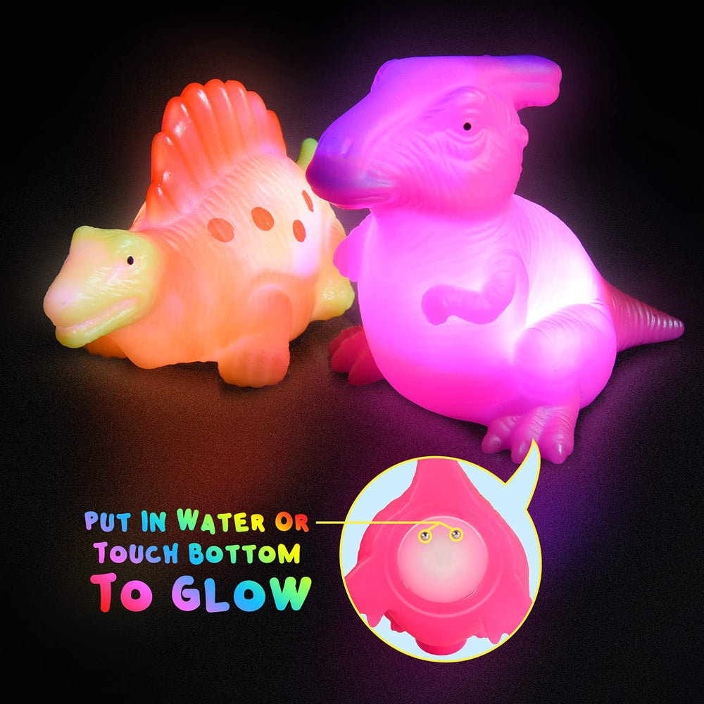 MDINGTD hand-activated glow dinosaur bath toy for tactile play