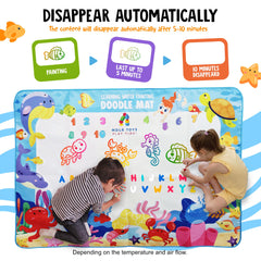 MDLR Toys Water Doodle Mat contents include pens, templates, molds, and manual.