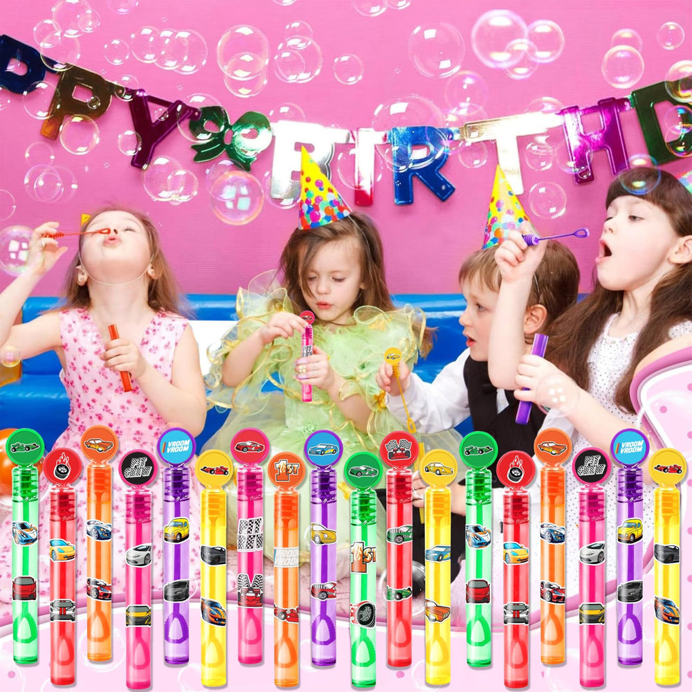 MDNHIO race car bubble wand with speedometer detail, perfect goody bag addition.