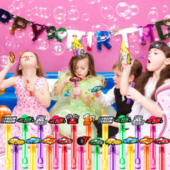 Checkered flags motif on a MDNHIO bubble wand for authentic party flair