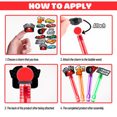 Individually wrapped MDNHIO race car bubbles for easy gifting in goody bags