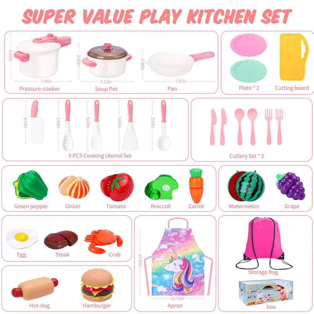 Meaicezli pink kitchen playset designed for children aged 3 to 6