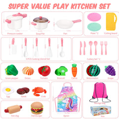Meaicezli pink kitchen playset designed for children aged 3 to 6
