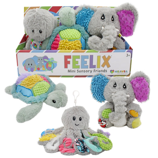 Meavia sensory plush octopus Quiggly with backpack clip for travel