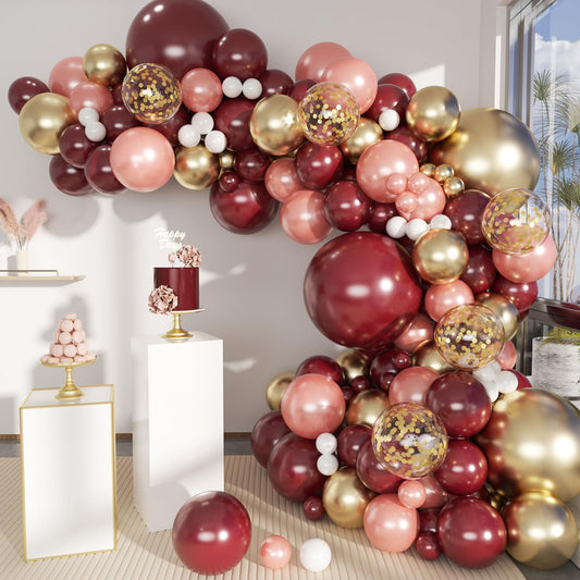 MEBAY Burgundy 18-inch balloons for elegant arch decor at celebrations