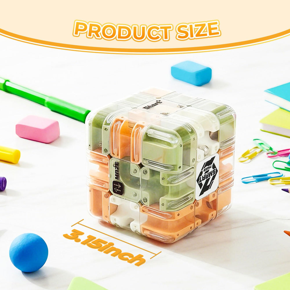 MECARE large 3D maze cube in action with 360° spin for family-friendly competition