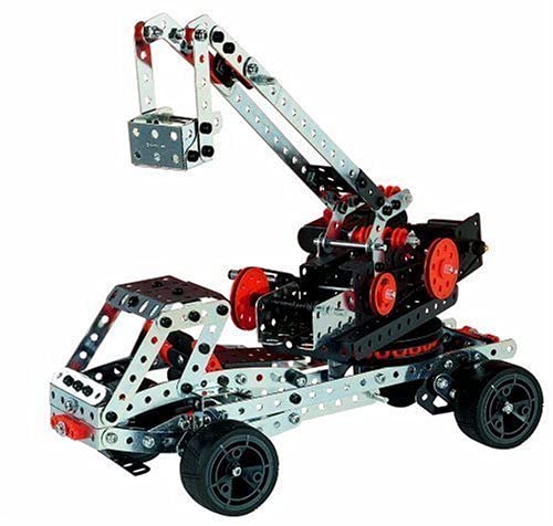 MECCANO Erector buggy crane model showing versatile building options.