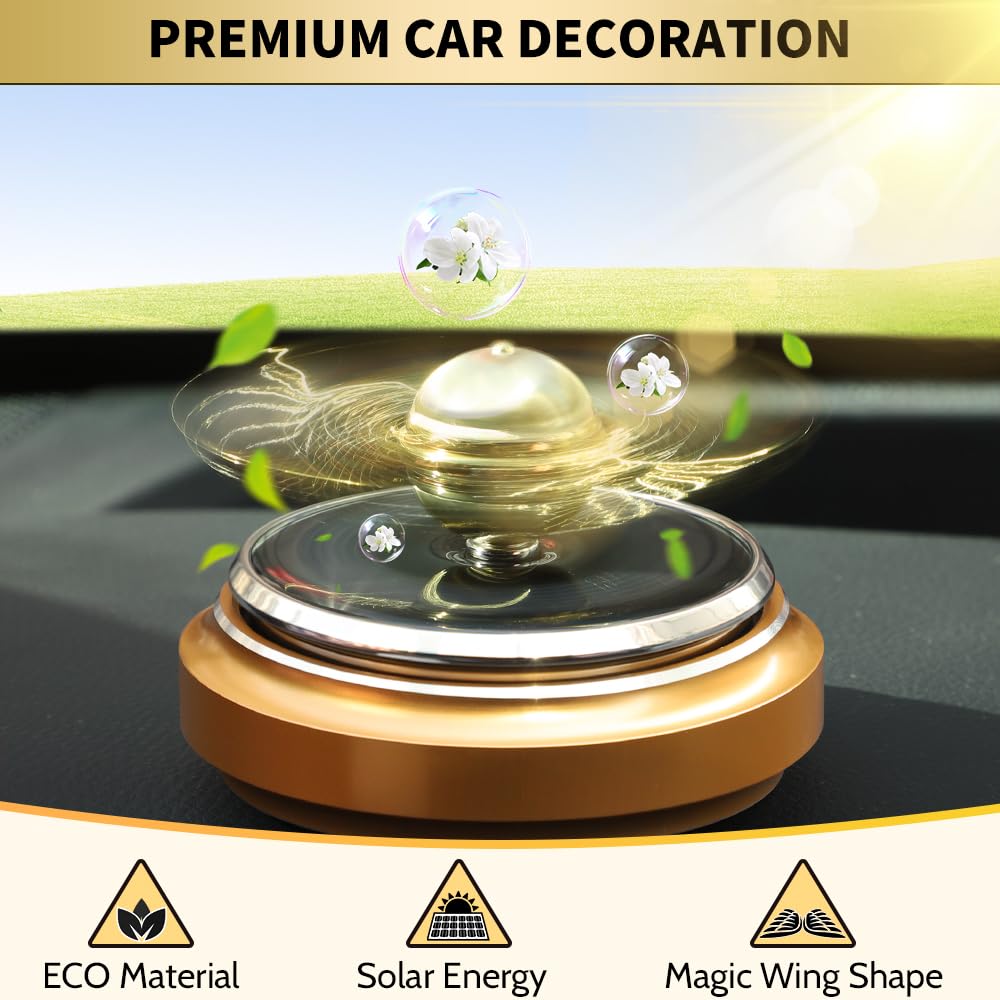 Mechaniker car dashboard air freshener energized by sunlight refreshes your ride.