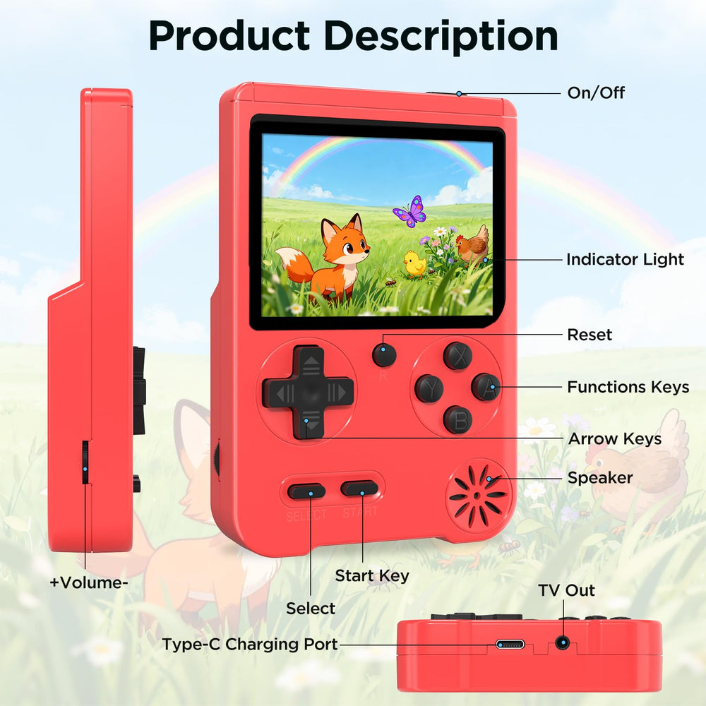 Medoque handheld console USB-C charging supports long play sessions