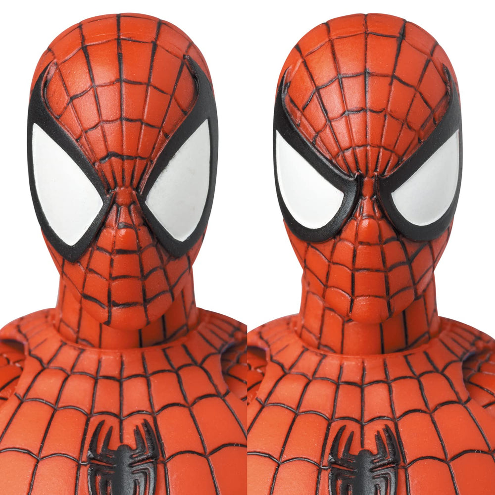 Medicom MAFEX No.185 paint details capture Spider-Man's classic costume texture.