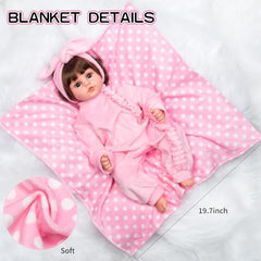 Medylove pink bib for reborn doll – ideal feeding role-play accessory.
