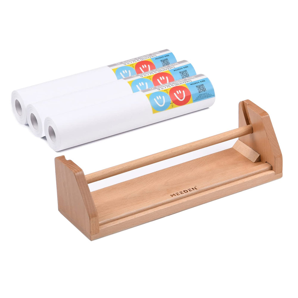 Meeden paper roll dispenser with 3 rolls keeps art sessions tidy and mess-free.
