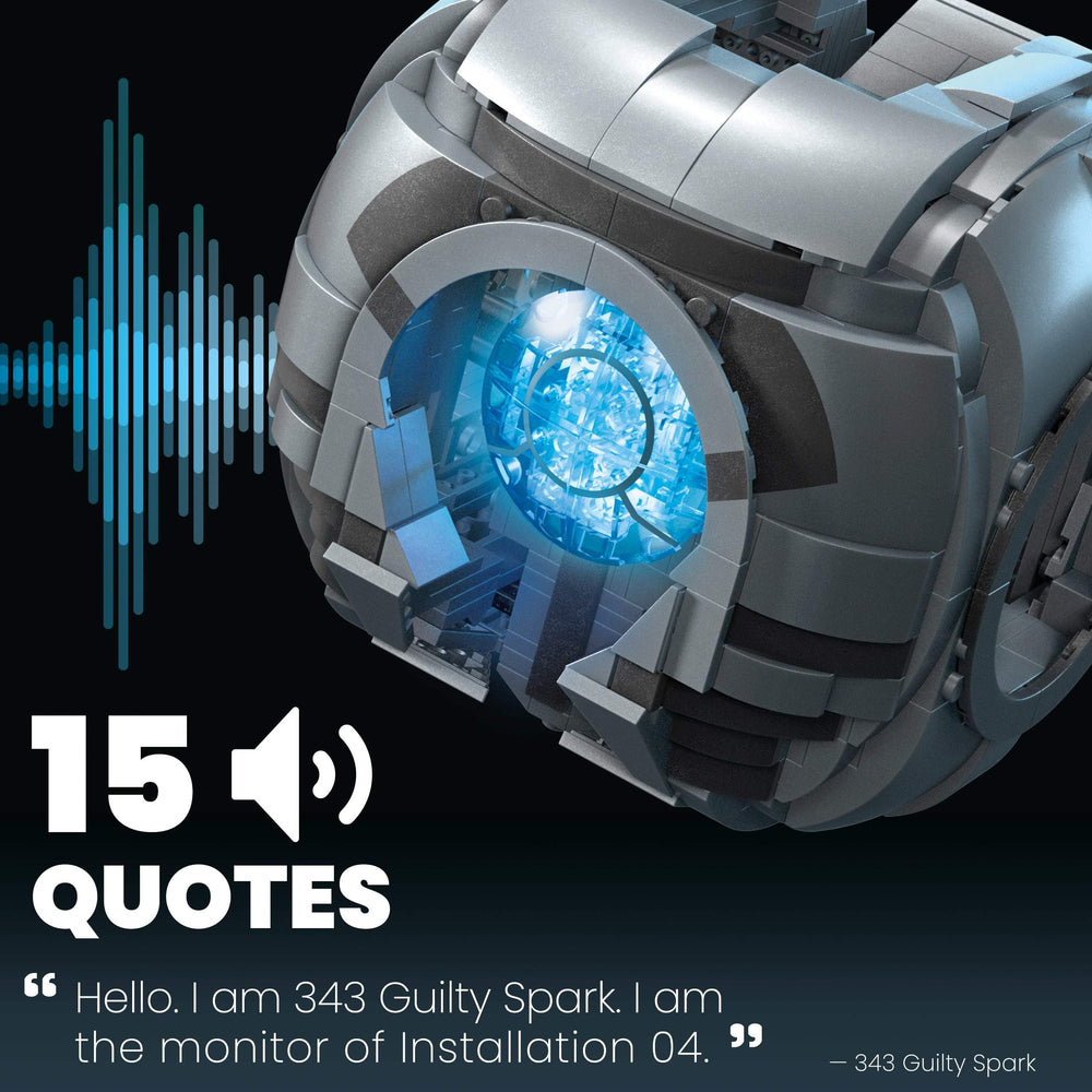Detailed Guilty Spark face panel captures authentic features for collectors