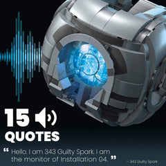 Detailed Guilty Spark face panel captures authentic features for collectors