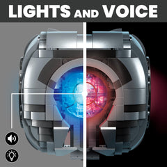 Halo 343 Guilty Spark eye activation lights enhance realism on desk