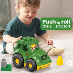 Mattel Mega Bloks John Deere tractor roof image shows removable roof for versatile building.
