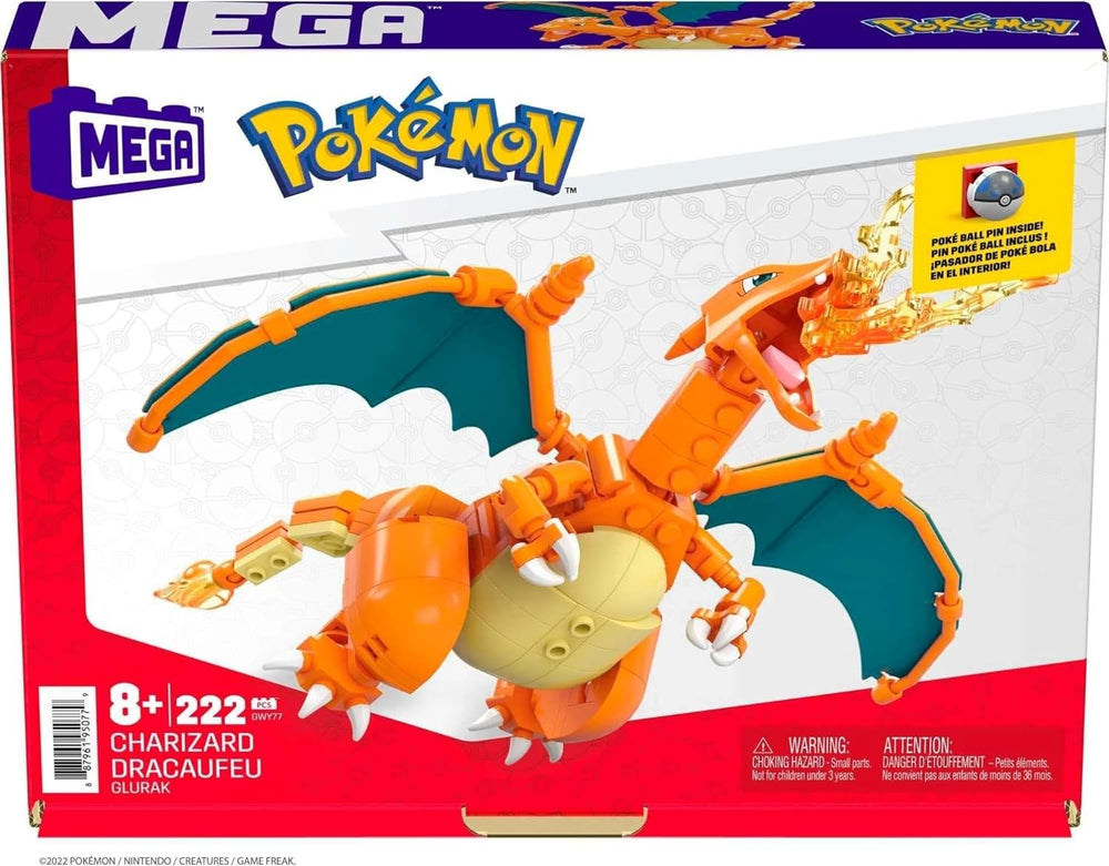 Mega Brands Charizard heavy-ball-pin included for stable action and posing