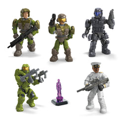 Two-inch tall Halo figures compatible with Mega building sets for creative play.