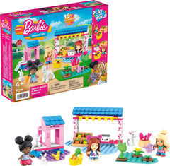 MEGA Barbie Farmer Market Set by Mega Brands inspires imaginative farming play and social interaction.