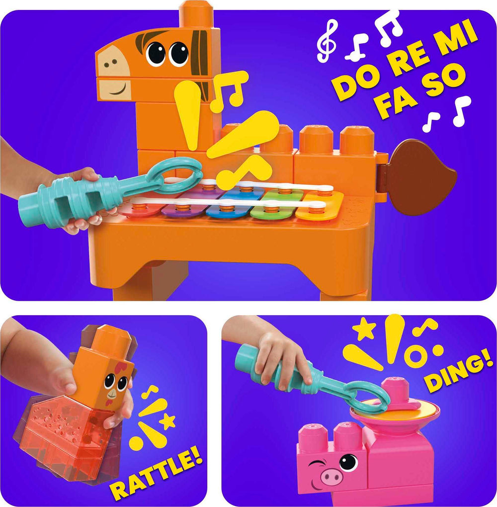 Mega Brands Mega Bloks Fisher-Price chick rattle sparks cause-and-effect learning.
