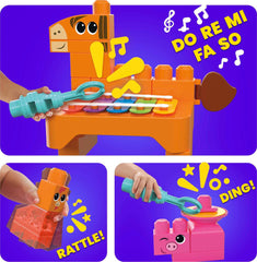 Mega Brands Mega Bloks Fisher-Price chick rattle sparks cause-and-effect learning.