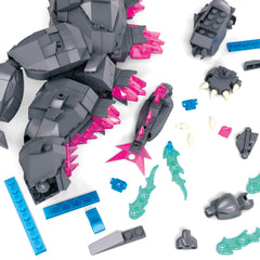 MEGA Godzilla x Kong building side build topple adds interactive display
