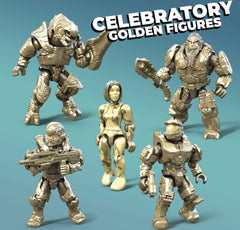 Display stands included to showcase characters on shelves.