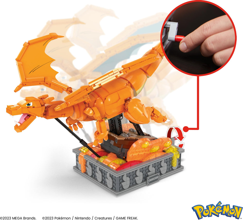 Crank-operated motion reveals moving lava and dynamic pose.