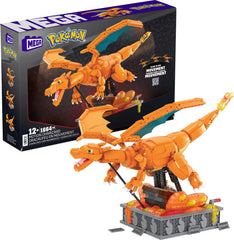 Mega Brands Motion Charizard display base with detailed build for collectors.