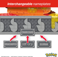 Interchangeable multilingual name plates enhance multilingual display options.